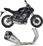 Komplette Auspuffanlage Ohne Katalysator Und Ohne Geräuschzulassung Delta Race Edelstahl Carbon - Mivv Kompatibel Mit Yamaha Fz-07 (2021-2024)
