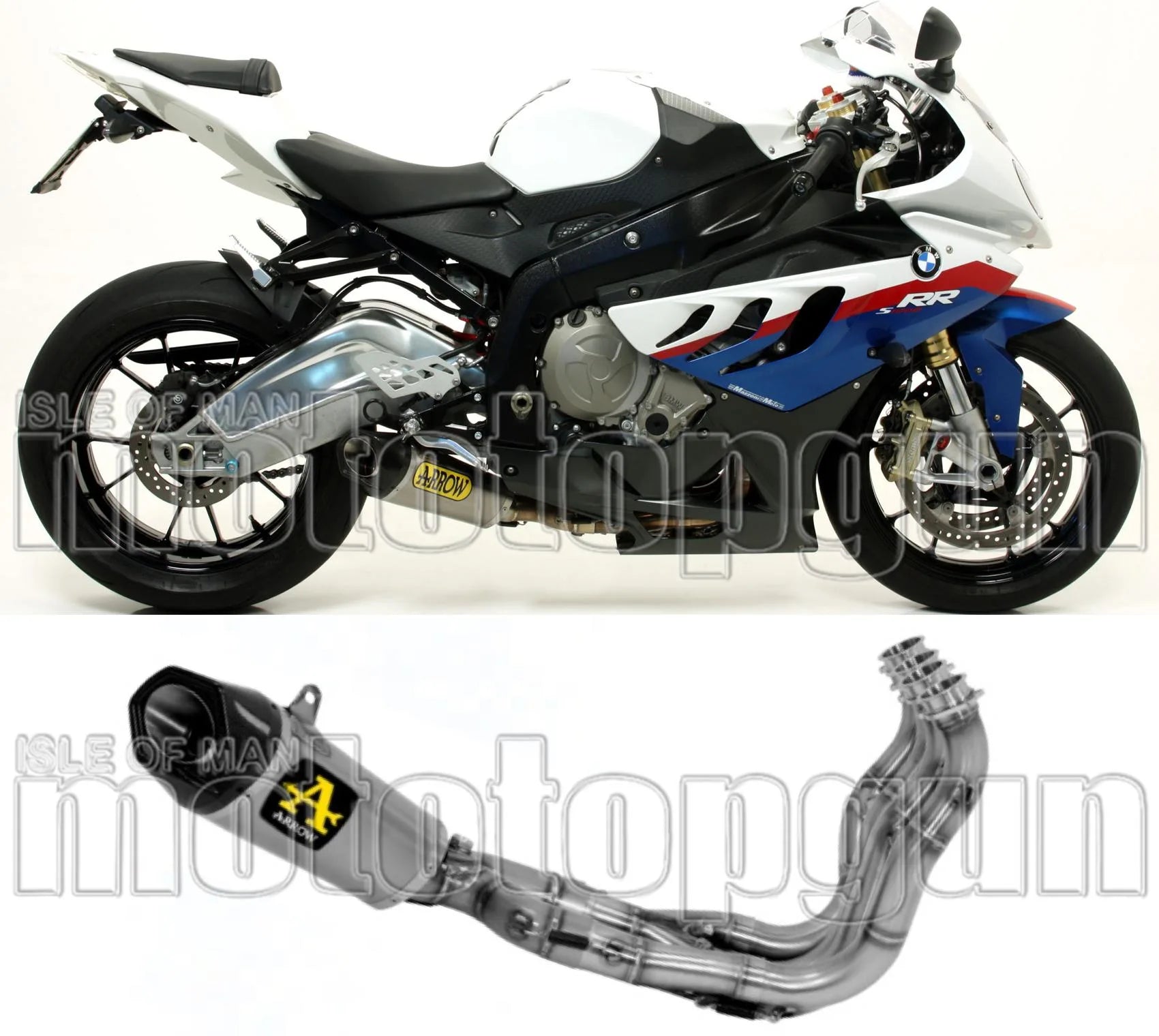 Komplette Auspuffanlage Ohne Katalysator Und Ohne Geräuschzulassung Works Competition Evo Titan Carbon - Arrow Special Parts Kompatibel Mit Bmw S 1000 Rr (2009-2014)