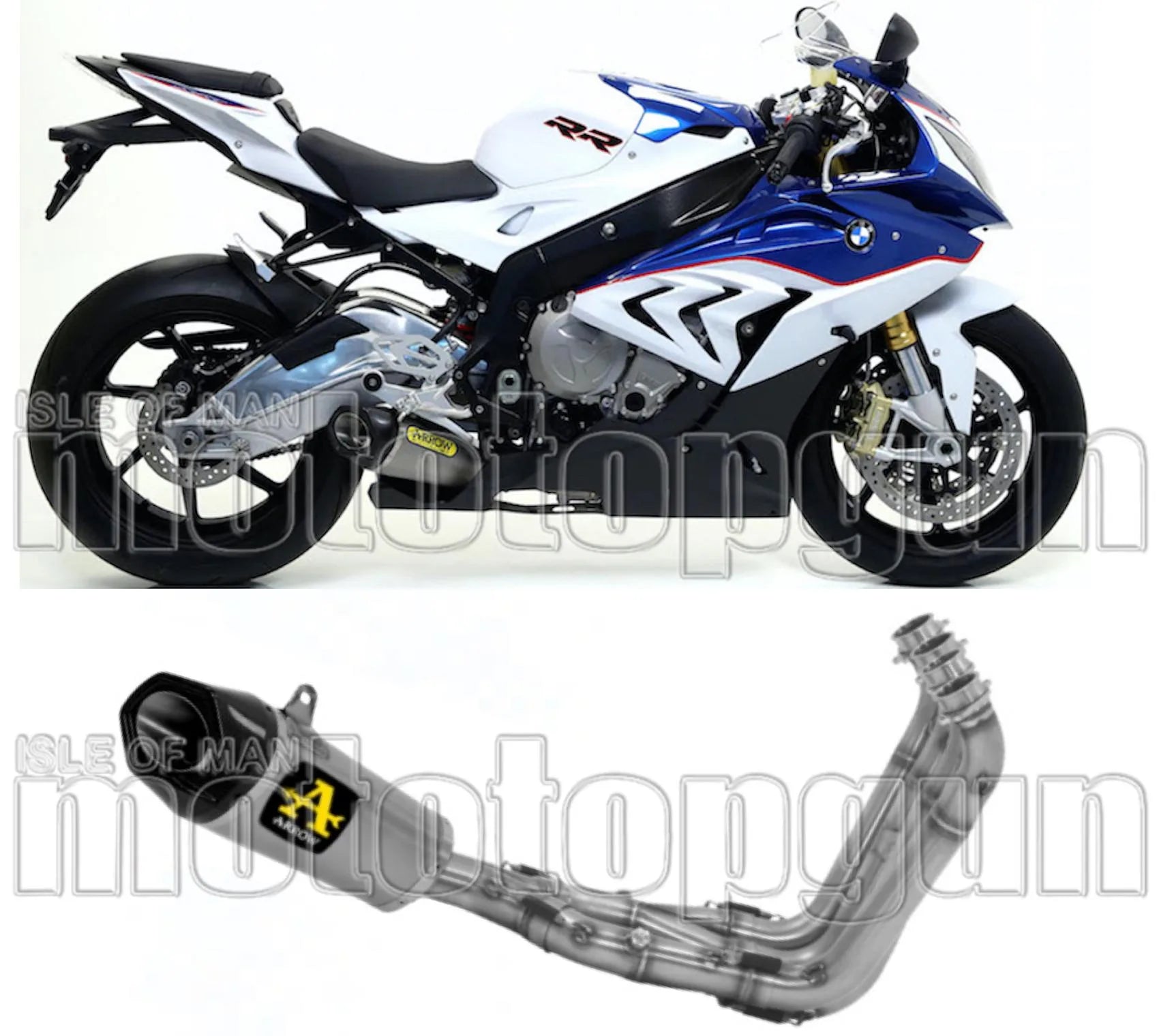 Komplette Auspuffanlage Ohne Katalysator Und Ohne Geräuschzulassung Works Competition Basso Titan Carbon - Arrow Special Parts Kompatibel Mit Bmw S 1000 Rr (2015-2018)