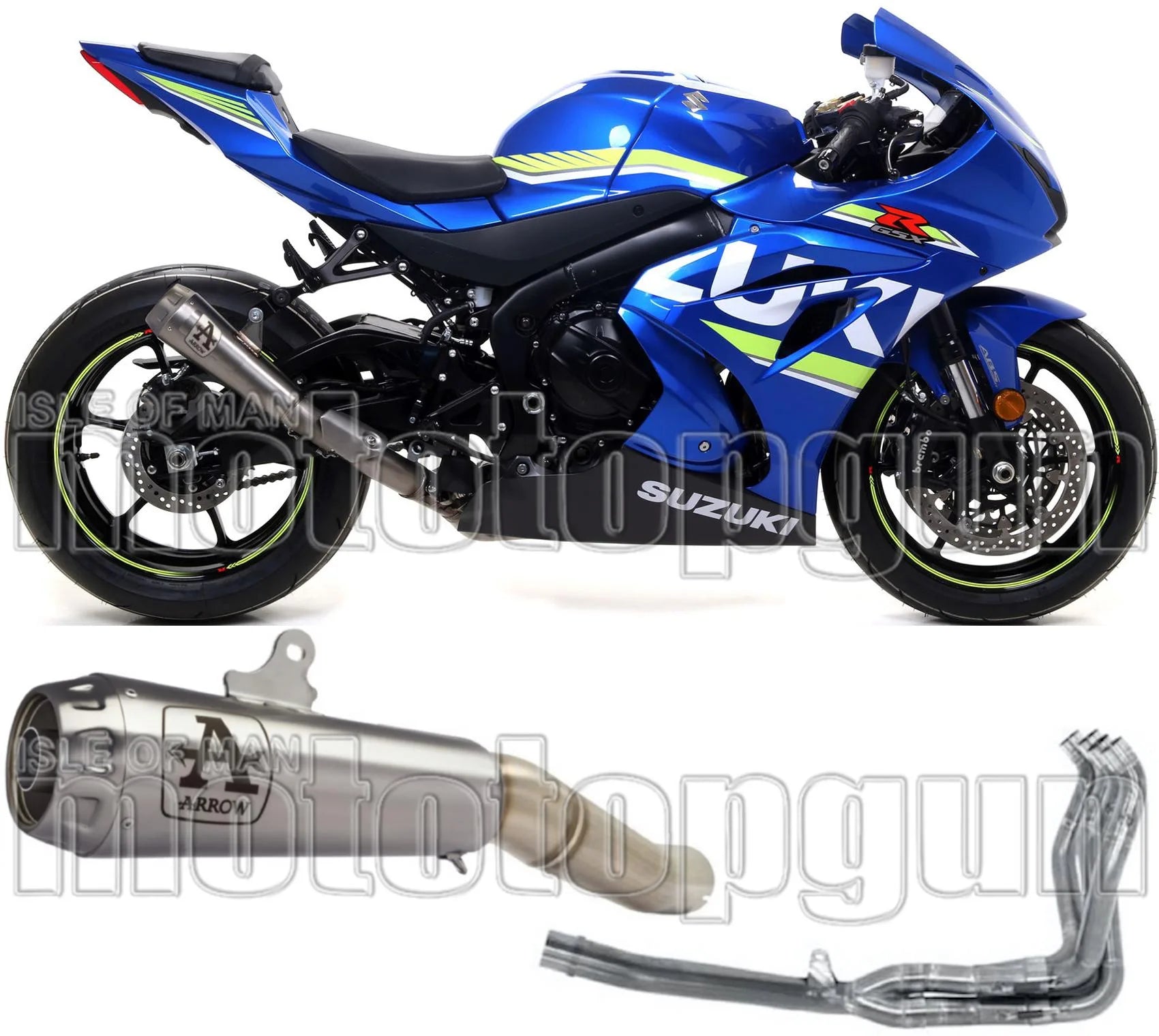 Komplette Auspuffanlage Ohne Katalysator Und Ohne Geräuschzulassung Pro-Race Titan Titan - Arrow Special Parts Kompatibel Mit Suzuki Gsx-R 1000 (2017-2020)