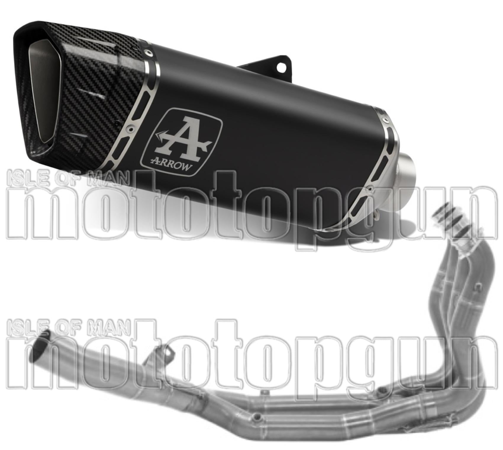 Complete Exhaust System Without Catalytic Converter And Without Sound Certification Pista Black Titanium Carbon - Arrow Special Parts Compatible With Bmw M 1000 Rr (2020-2024)