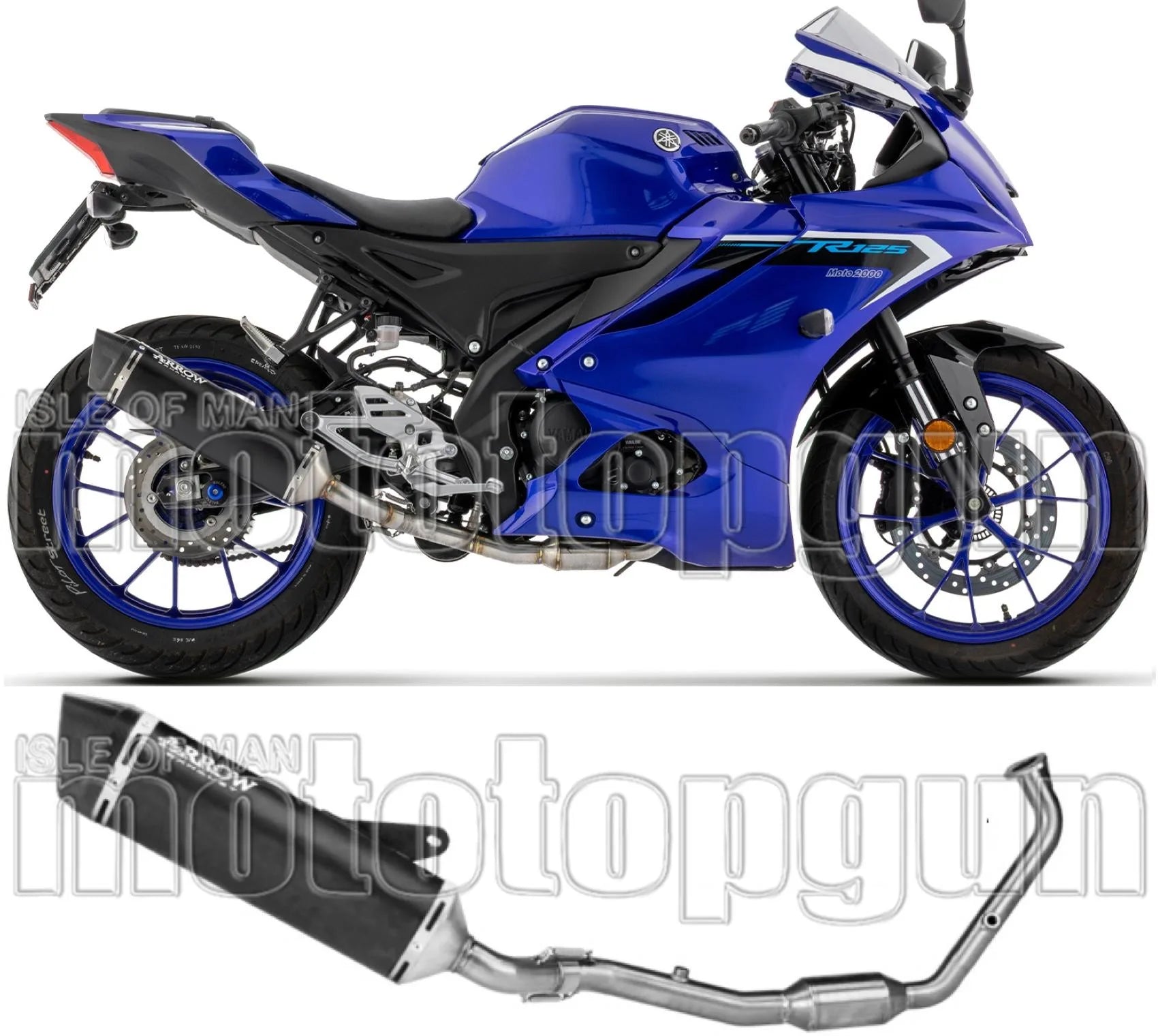 Komplette Auspuffanlage Ohne Katalysator Und Ohne Geräuschzulassung Icon Aluminium Schwarz Endkappe Carby - Arrow Special Parts Kompatibel Mit Yamaha Mt-125 (2025-2026)