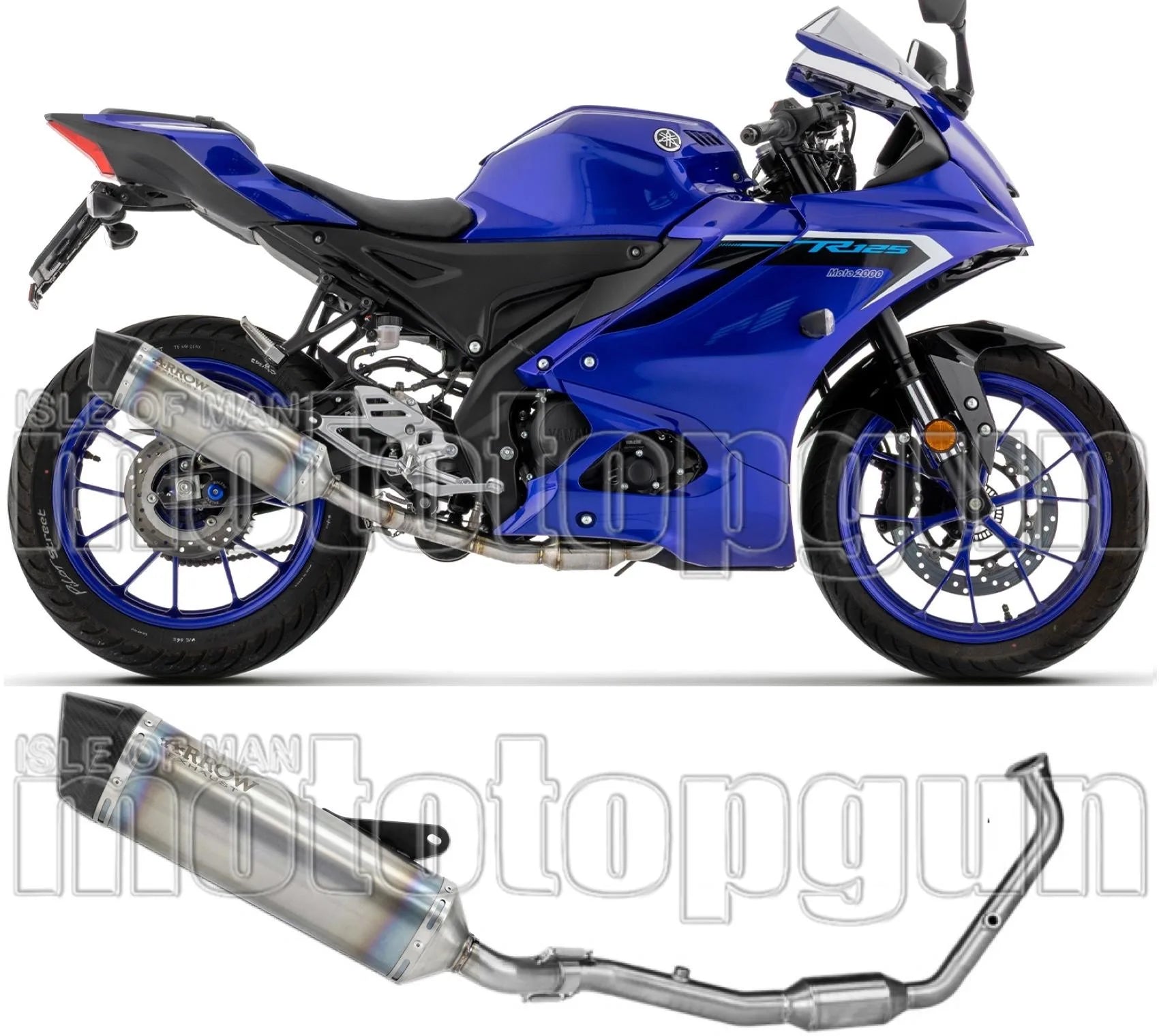 Komplette Auspuffanlage Ohne Katalysator Und Ohne Geräuschzulassung Icon Titan Endkappe Carby - Arrow Special Parts Kompatibel Mit Yamaha Mt-125 (2025-2026)