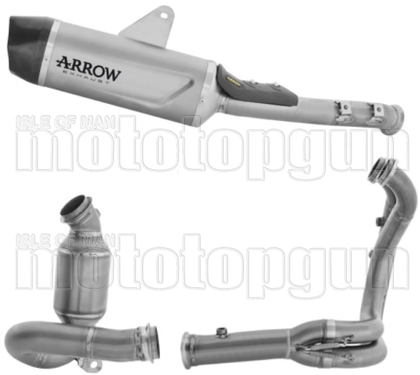 Komplette Auspuffanlage Ohne Katalysator Und Mit Geräuschzulassung Indy-Race Evo Körper Aus Titan Und Kappe Aus Carbon - Arrow Special Parts Kompatibel Mit Cfmoto 1000 Mt-X (2026)