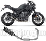 Komplette Auspuffanlage Ohne Katalysator Und Ohne Geräuschzulassung Indy-Race Evo Aluminium Schwarz Endkappe Carby - Arrow Special Parts Kompatibel Mit Yamaha Mt-07 (2025-2026)