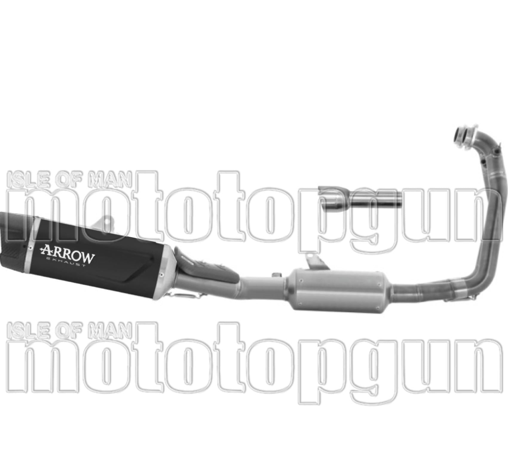 Complete Exhaust System Without Catalytic Converter And Without Sound Certification Indy-Race Evo Black Aluminium Carby End Cap - Arrow Special Parts Compatible With Aprilia Rs 660 (2025-2026)