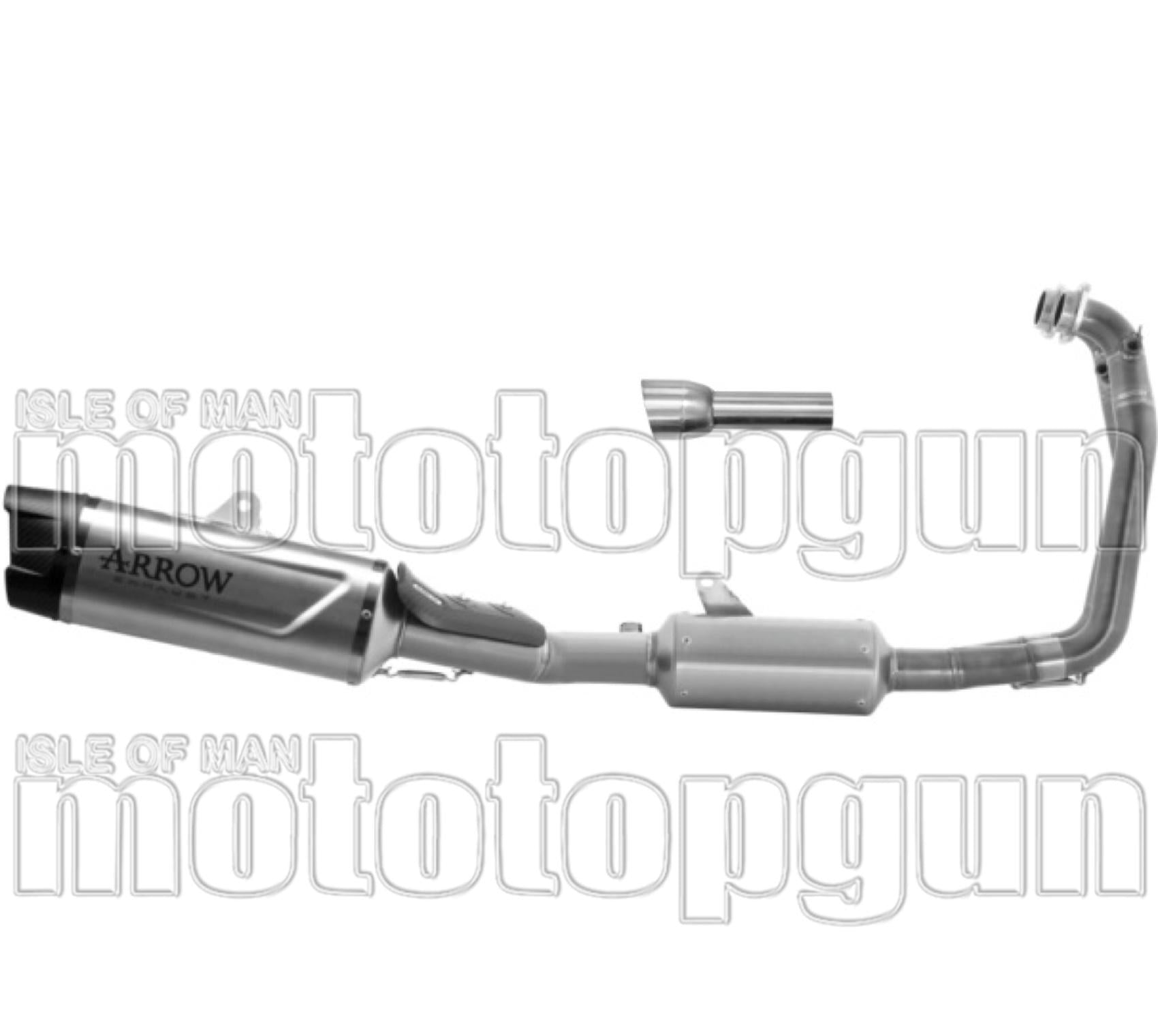 Complete Exhaust System Without Catalytic Converter And Without Sound Certification Indy-Race Evo Titanium Carby End Cap - Arrow Special Parts Compatible With Aprilia Rs 660 (2025-2026)