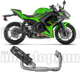 Komplette Auspuffanlage Ohne Katalysator Und Ohne Geräuschzulassung Indy-Race Evo Aluminium Schwarz Carbon - Arrow Special Parts Kompatibel Mit Kawasaki Z 650 (2024-2026)