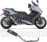 Komplette Auspuffanlage Ohne Katalysator Und Ohne Geräuschzulassung Indy-Race Titan Schwarz Endkappe Carby - Arrow Special Parts Kompatibel Mit Yamaha T-Max 560 (2025-2026)