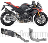 Complete Exhaust System Without Catalytic Converter And Without Sound Certification Pista Black Titanium Carby End Cap - Arrow Special Parts Compatible With Aprilia Tuono V4 1100 (2025-2026)