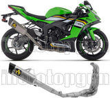 Komplette Auspuffanlage Ohne Katalysator Und Ohne Geräuschzulassung Pista Competition Full Titan Carbon - Arrow Special Parts Kompatibel Mit Kawasaki Zx 6R 636 (2024-2026)