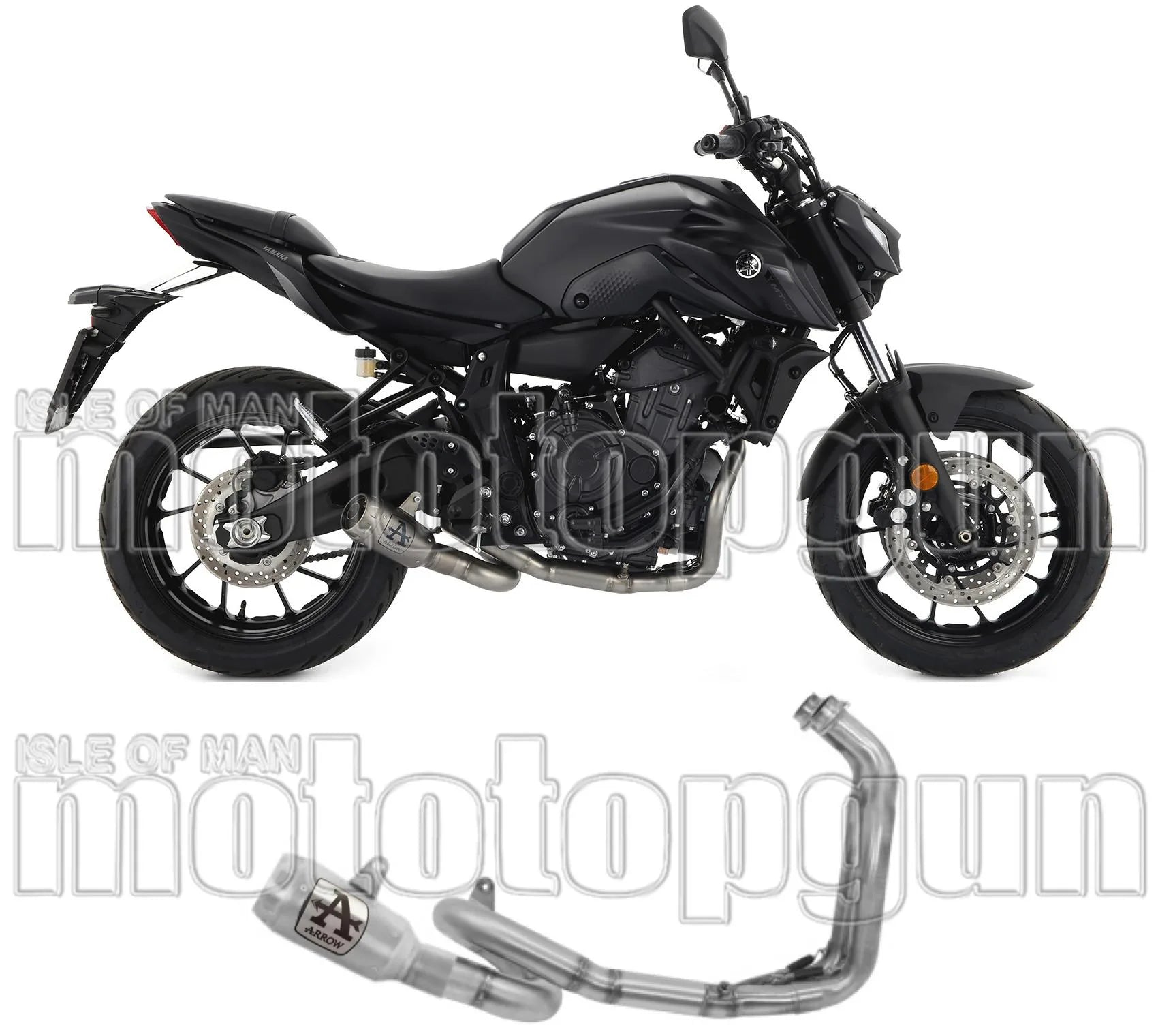 Komplette Auspuffanlage Ohne Katalysator Und Ohne Geräuschzulassung Pro-Race Titan Titan - Arrow Special Parts Kompatibel Mit Yamaha Mt-07 (2021-2024)