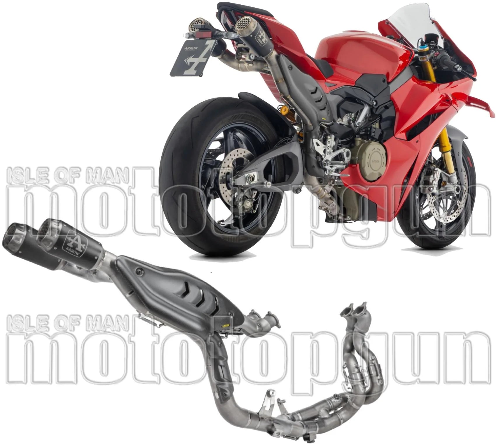 Komplette Auspuffanlage Ohne Katalysator Und Ohne Geräuschzulassung Pro-Race Competition Titan Schwarz Endkappe Net - Arrow Special Parts Kompatibel Mit Ducati Panigale V4 (2025-2026)