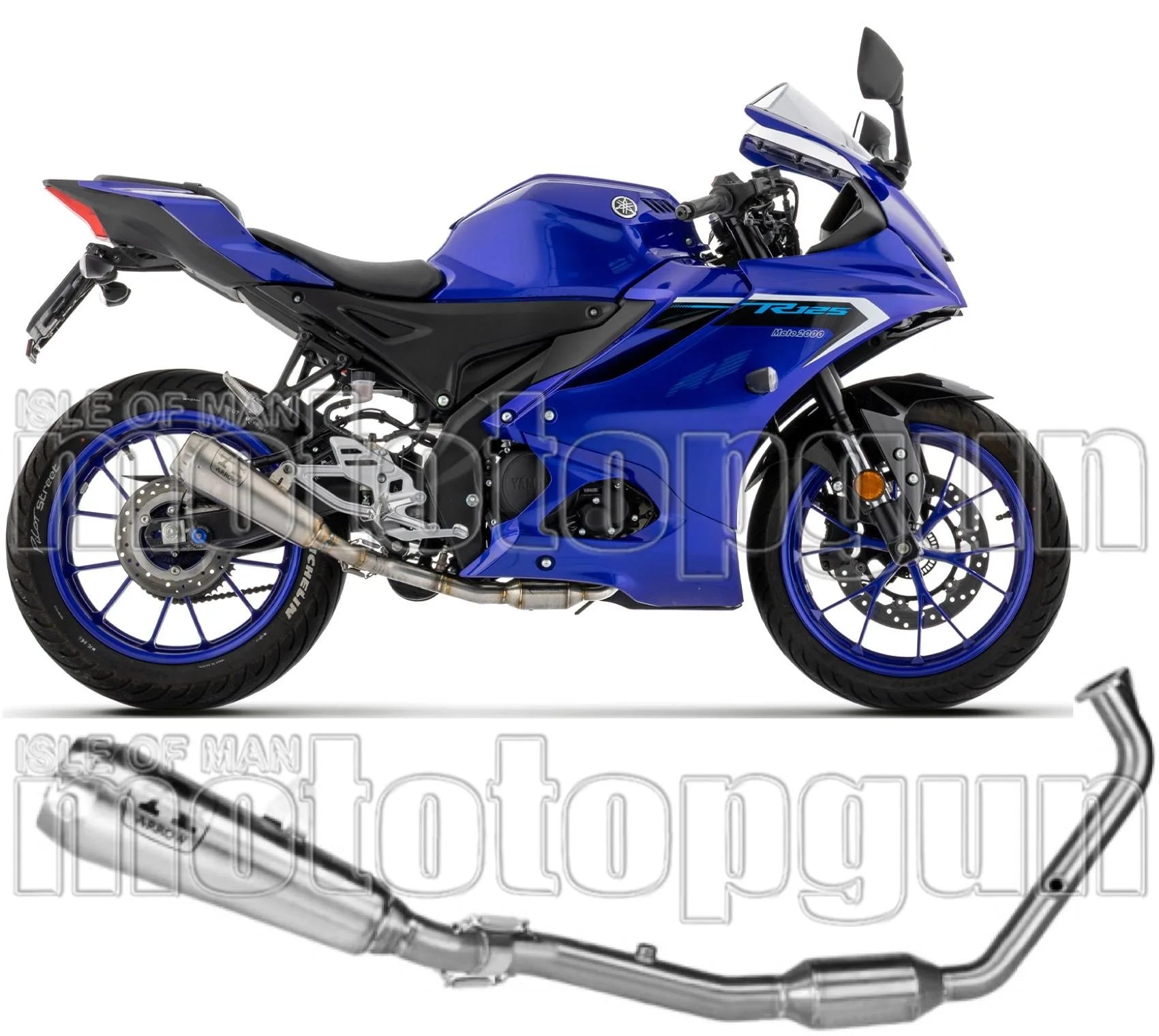 Komplette Auspuffanlage Ohne Katalysator Und Ohne Geräuschzulassung Pro-Race Nichrom Endkappe Edelstahl - Arrow Special Parts Kompatibel Mit Yamaha Mt-125 (2025-2026)
