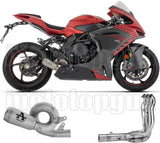 Komplette Auspuffanlage Ohne Katalysator Und Ohne Geräuschzulassung Pro-Race Körper Aus Titan Und Kappe Aus Titan - Arrow Special Parts Kompatibel Mit Mv Agusta F3 800 (2022-2026)
