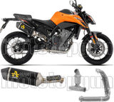 Komplette Auspuffanlage Ohne Katalysator Und Ohne Geräuschzulassung Race-Tech Aluminium Schwarz Endkappe Carby - Arrow Special Parts Kompatibel Mit Ktm 790 Duke (2025-2026)