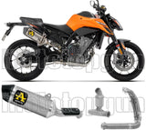 Komplette Auspuffanlage Ohne Katalysator Und Ohne Geräuschzulassung Race-Tech Aluminium Endkappe Carby - Arrow Special Parts Kompatibel Mit Ktm 790 Duke (2025-2026)