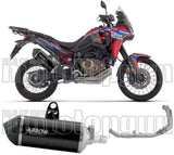 Komplette Auspuffanlage Ohne Katalysator Und Ohne Geräuschzulassung Sonora Titan Schwarz Carbon - Arrow Special Parts Kompatibel Mit Honda Crf 1100 L Africa Twin (2024-2026)
