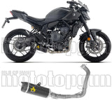 Komplette Auspuffanlage Ohne Katalysator Und Ohne Geräuschzulassung Thunder Aluminium Schwarz Endkappe Carby - Arrow Special Parts Kompatibel Mit Yamaha Mt-07 (2025-2026)