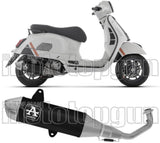 Complete Exhaust System Without Catalytic Converter And Without Sound Certification Urban Black Aluminium Steel End Cap - Arrow Special Parts Compatible With Piaggio Vespa Gts 310 (2025-2026)