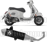 Komplette Auspuffanlage Ohne Katalysator Und Ohne Geräuschzulassung Urban Aluminium Schwarz Endkappe Edelstahl - Arrow Special Parts Kompatibel Mit Piaggio Vespa Gts 310 (2025-2026)
