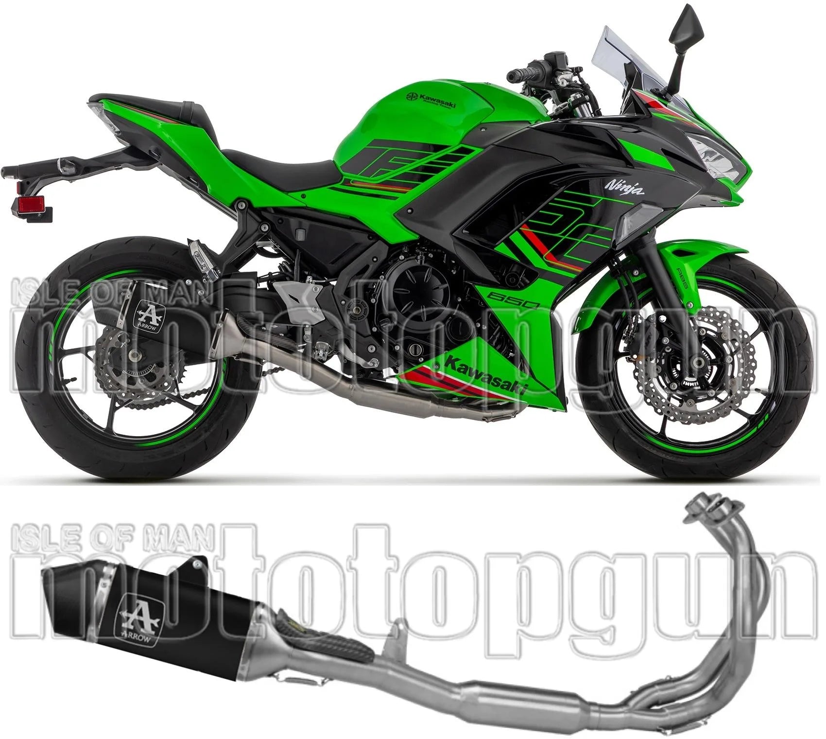 Komplette Auspuffanlage Ohne Katalysator Und Ohne Geräuschzulassung Veloce Aluminium Schwarz Carbon - Arrow Special Parts Kompatibel Mit Kawasaki Ninja 650 (2024-2026)