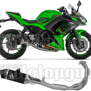 Komplette Auspuffanlage Ohne Katalysator Und Ohne Geräuschzulassung Veloce Aluminium Schwarz Carbon - Arrow Special Parts Kompatibel Mit Kawasaki Ninja 650 (2024-2026)