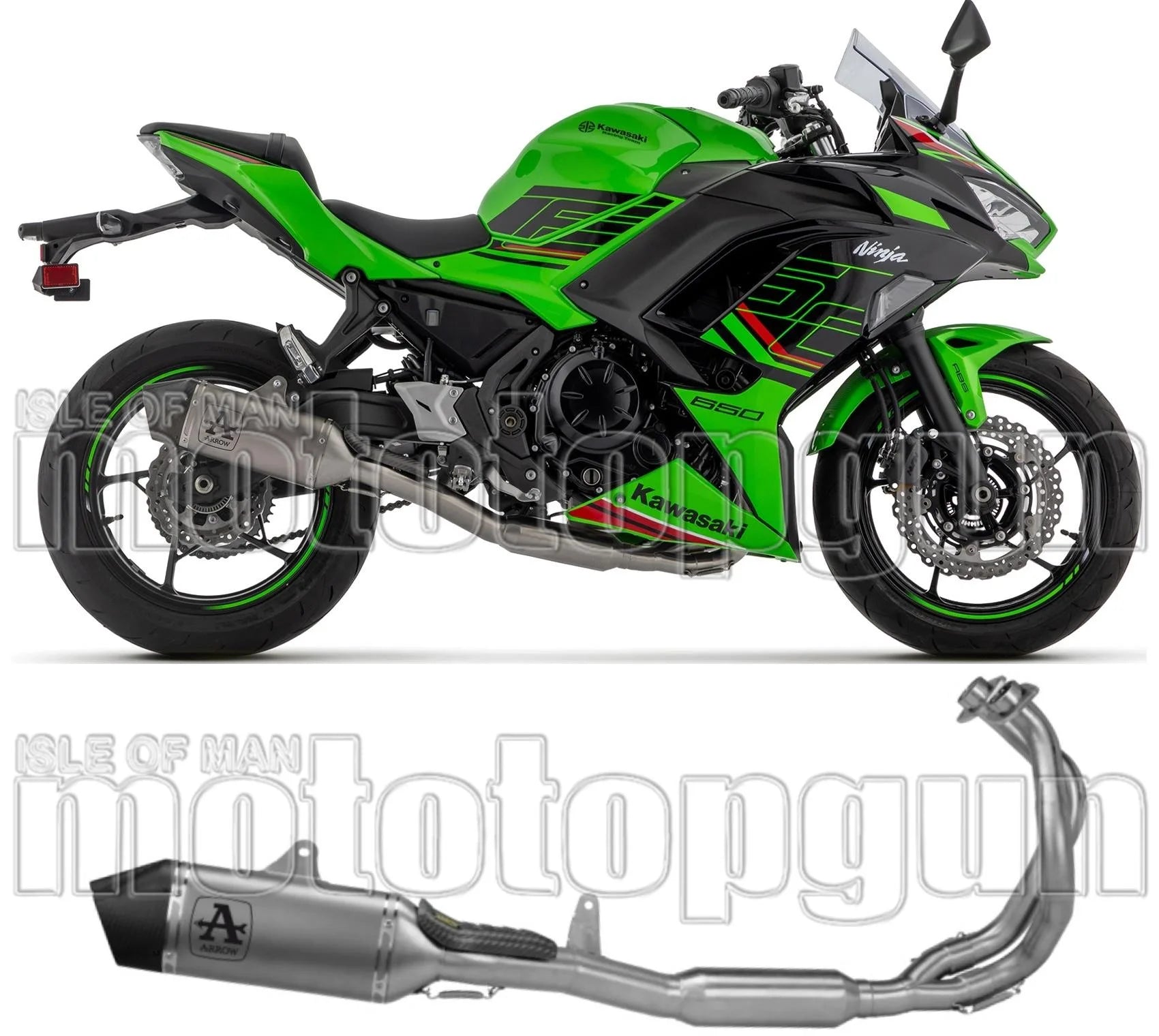 Komplette Auspuffanlage Ohne Katalysator Und Ohne Geräuschzulassung Veloce Titan Carbon - Arrow Special Parts Kompatibel Mit Kawasaki Z 650 (2024-2026)