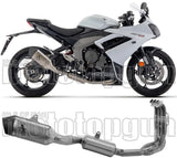 Komplette Auspuffanlage Ohne Katalysator Und Ohne Geräuschzulassung Veloce Titan Carbon - Arrow Special Parts Kompatibel Mit Triumph Daytona 660 (2024-2026)