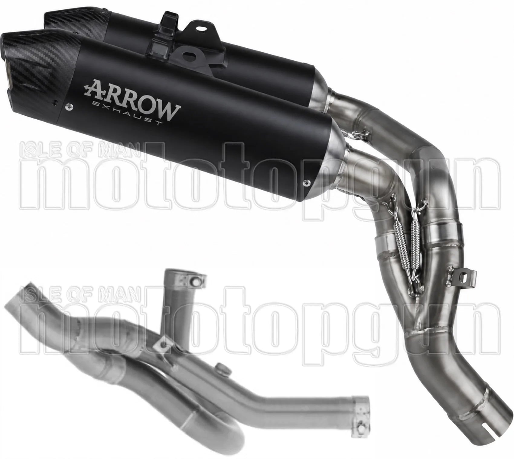 Auspuffendstück Ohne Katalysator Und Ohne Geräuschzulassung Round Körper Aus Titan Schwarz Und Kappe Aus Carbon - Arrow Special Parts Kompatibel Mit Ducati Hypermotard V2 (2026)