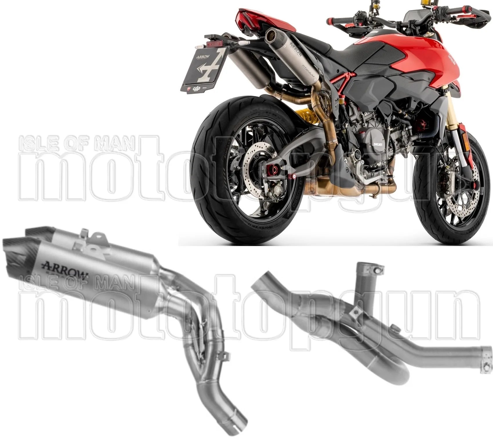 Auspuffendstück Ohne Katalysator Und Ohne Geräuschzulassung Round Körper Aus Titan Und Kappe Aus Carbon - Arrow Special Parts Kompatibel Mit Ducati Hypermotard V2 (2026)