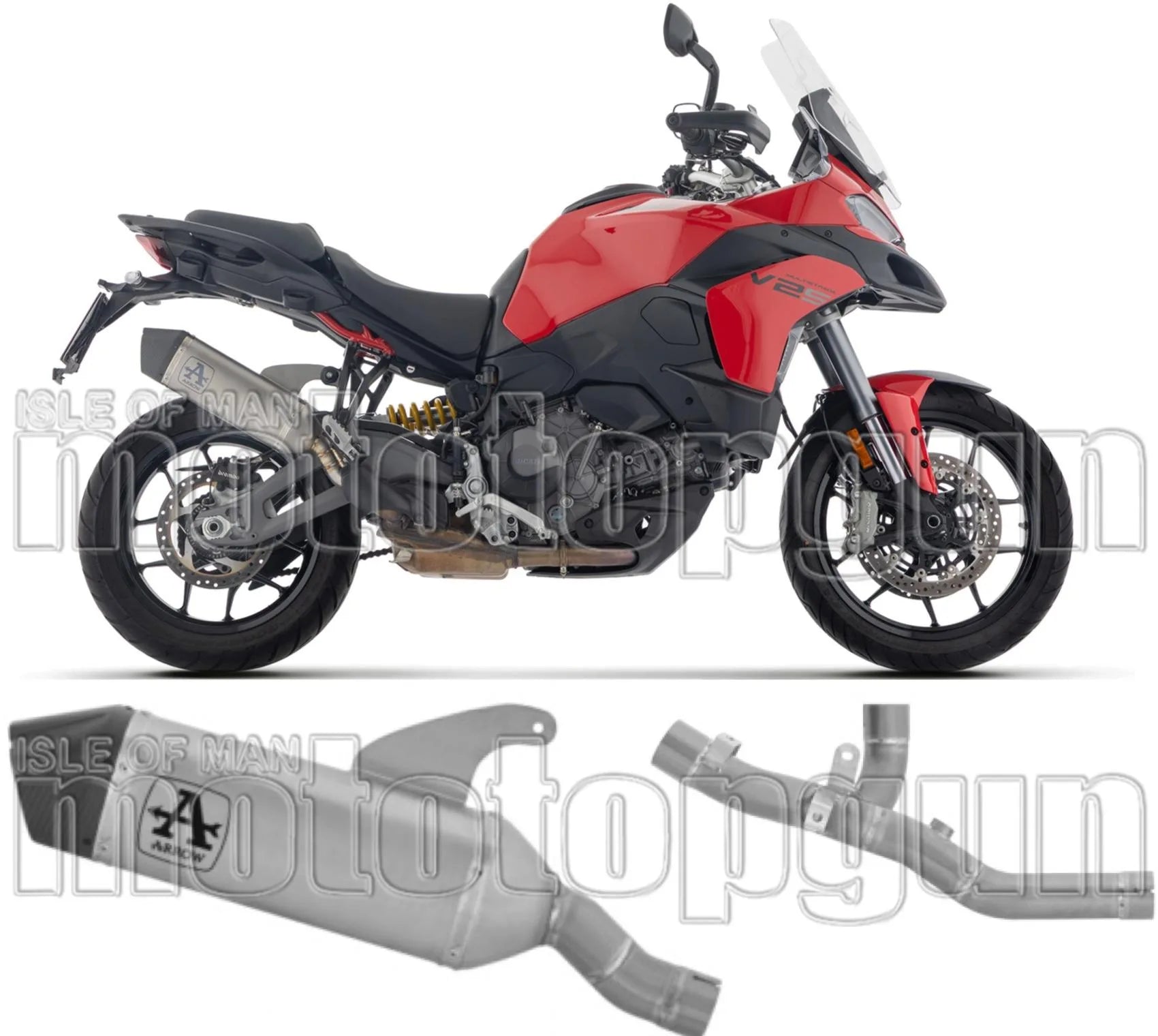 Auspuffendstück Ohne Katalysator Und Ohne Geräuschzulassung Veloce Titan Endkappe Carby - Arrow Special Parts Kompatibel Mit Ducati Multistrada V2 - S (2025)