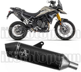 Exhaust Tip Without Sound Certification Veloce Black Aluminium Carbon - Arrow Special Parts Compatible With Triumph Tiger 850 (2020-2024)