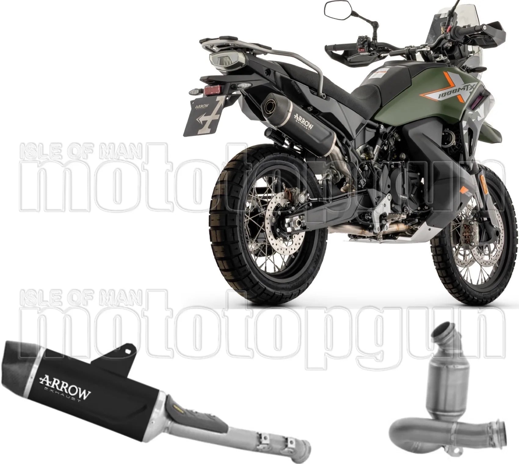 Auspuffendstück Ohne Katalysator Und Mit Geräuschzulassung Indy-Race Evo Körper Aus Alu Schwarz Und Kappe Aus Carbon - Arrow Special Parts Kompatibel Mit Cfmoto 1000 Mt-X (2026)