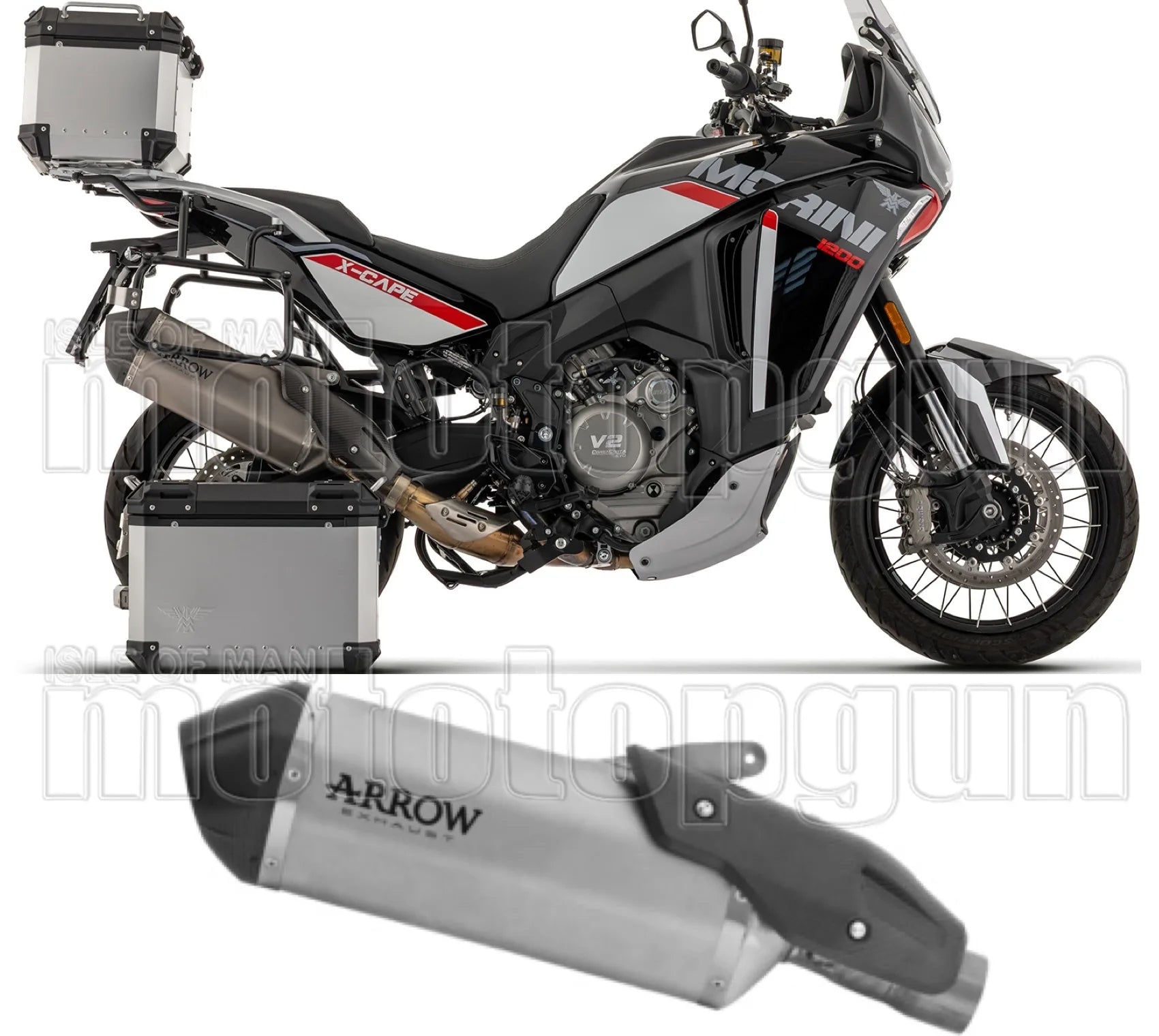 Auspuffendrohr Ohne Geräuschzulassung Sonora Körper Aus Titan Und Kappe Aus Carbon - Arrow Special Parts Kompatibel Mit Moto Morini X-Cape 1200 (2026)