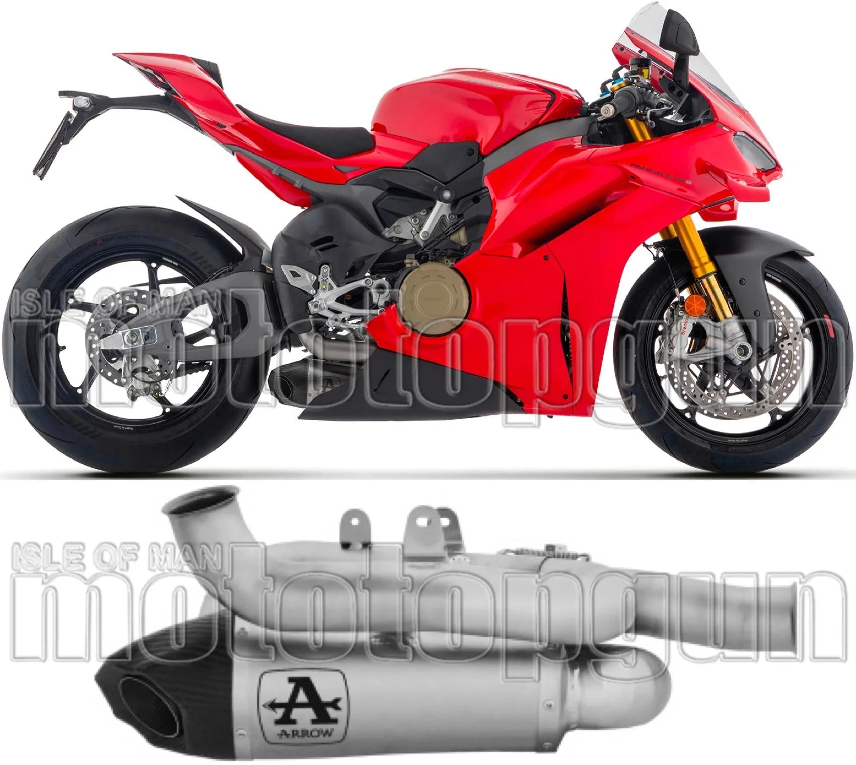 Auspuffendrohr Ohne Geräuschzulassung Works Titan Endkappe Carby - Arrow Special Parts Kompatibel Mit Ducati Panigale V4 - S (2025-2026)