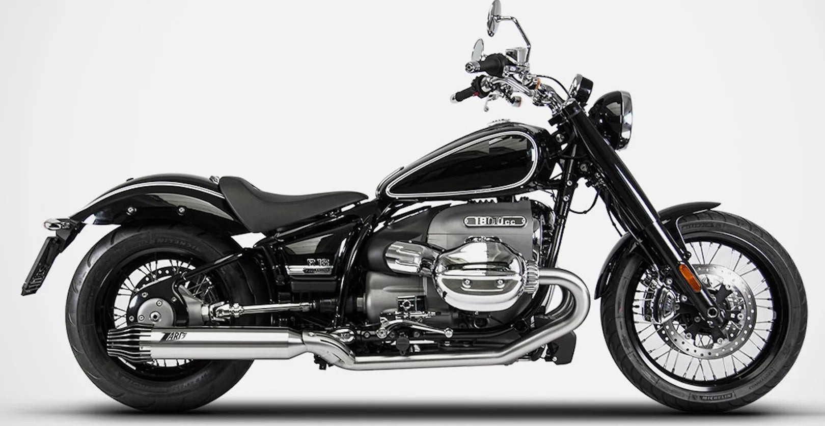 Komplette Auspuffanlage Ohne Katalysator Und Ohne Geräuschzulassung Titan - Zard Kompatibel Mit Bmw R18 (2020-2023)