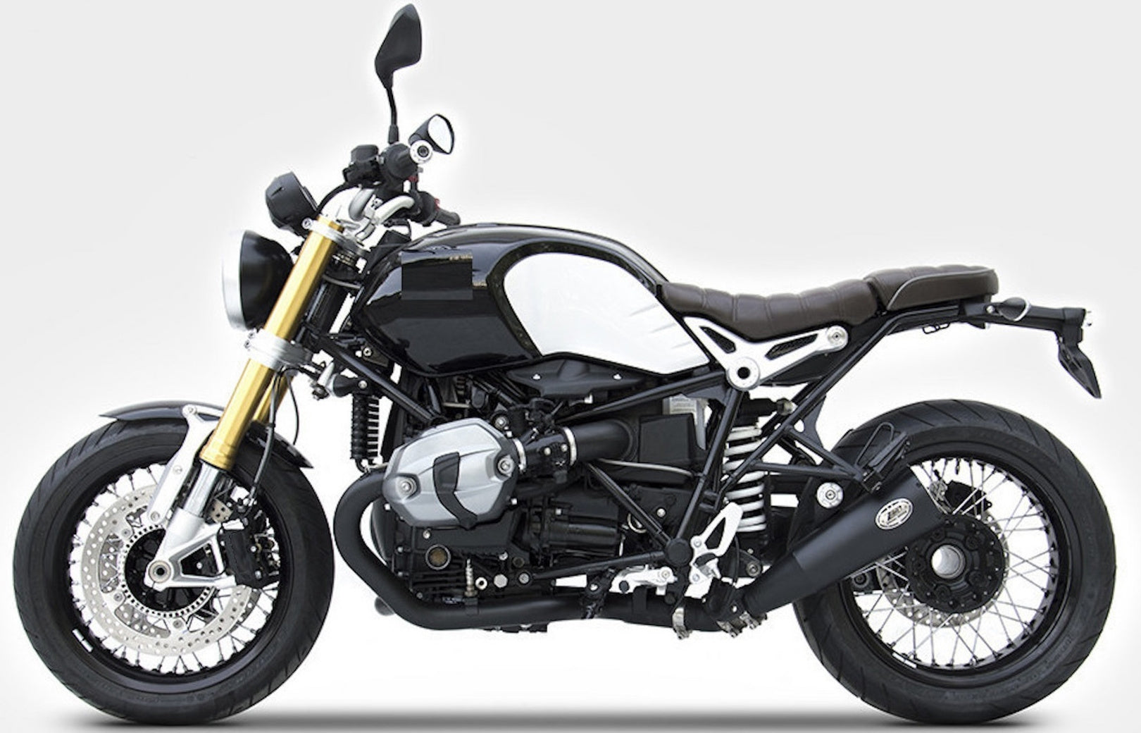 Complete Exhaust System Without Catalytic Converter And Without Sound Certification Bad Child Steel Black - Zard Compatible With Bmw R Nine T 1200 - Pure - Urban G - S (2015-2020)