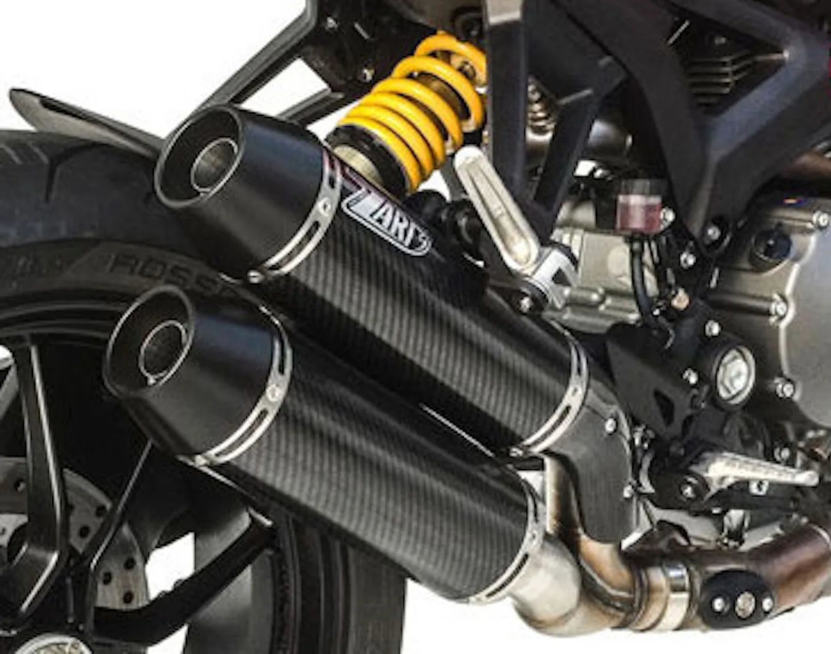 Auspuffendrohr Ohne Geräuschzulassung Overlap Carbon - Zard Kompatibel Mit Ducati Monster 1100 Evo (2011-2013)