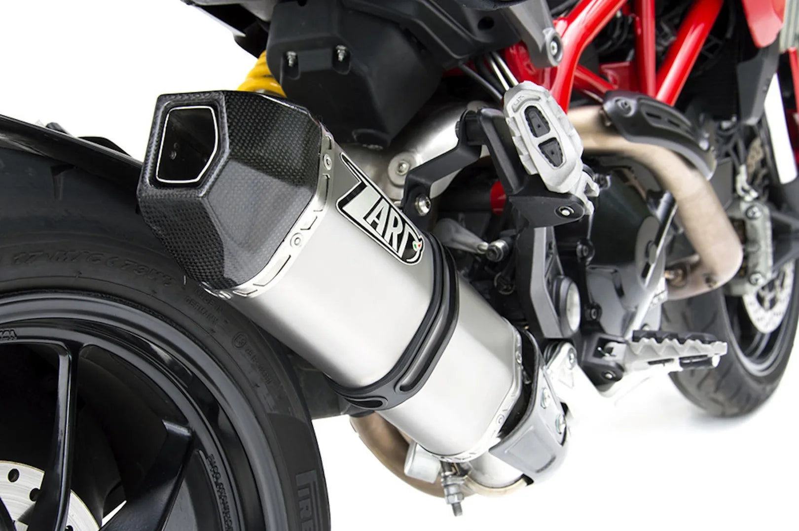 Auspuffendrohr Ohne Geräuschzulassung Penta Edelsthal Endkappe Carbon - Zard Kompatibel Mit Ducati Hypermotard 821 Sp (2013-2015)