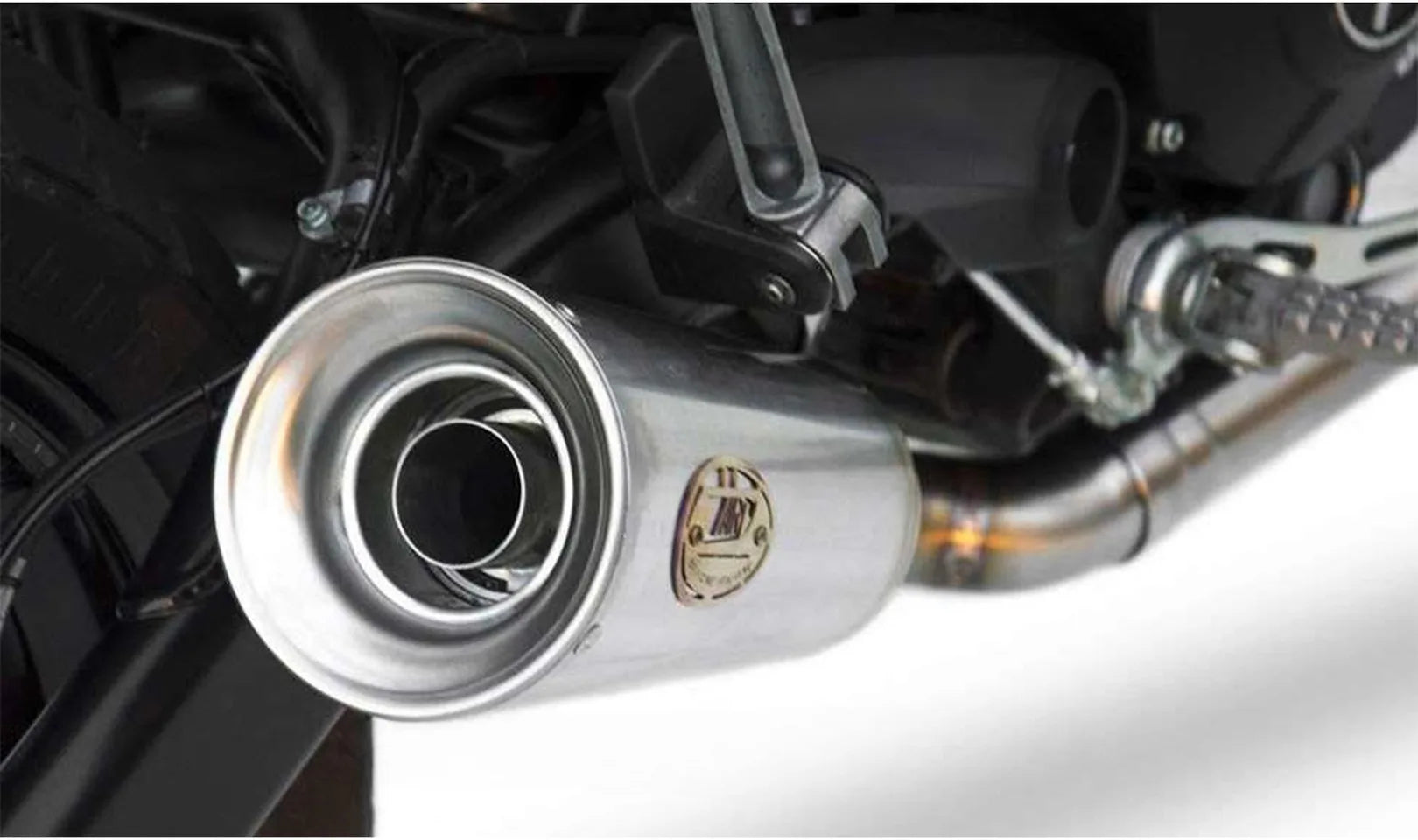 Auspuffendrohr Ohne Geräuschzulassung Conical Edelsthal Brushed - Zard Kompatibel Mit Ducati Scrambler 800 Sixty2 (2016-2019)
