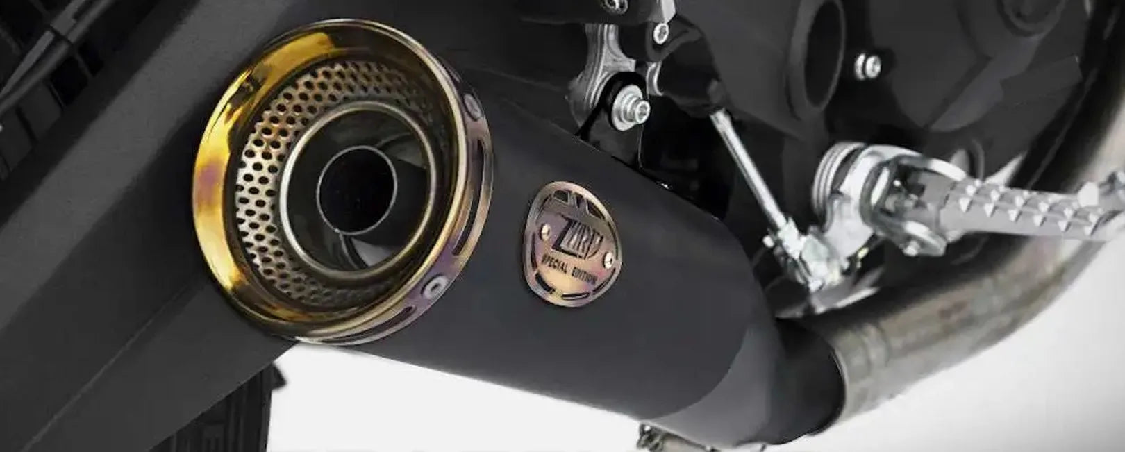 Komplette Auspuffanlage Ohne Katalysator Und Ohne Geräuschzulassung Zuma Edelsthal Schwarz Endkappe Bronze - Zard Kompatibel Mit Ducati Scrambler 800 (2015-2019)