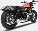 Komplette Auspuffanlage Ohne Katalysator Und Ohne Geräuschzulassung Conical Edelsthal Polish Endkappe Alu - Zard Kompatibel Mit Harley-Davidson Sportster (2003-2013)