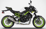 Komplette Auspuffanlage Ohne Katalysator Und Ohne Geräuschzulassung Titan Endkappe Carbon - Zard Kompatibel Mit Kawasaki Z 900 (2020-2023)