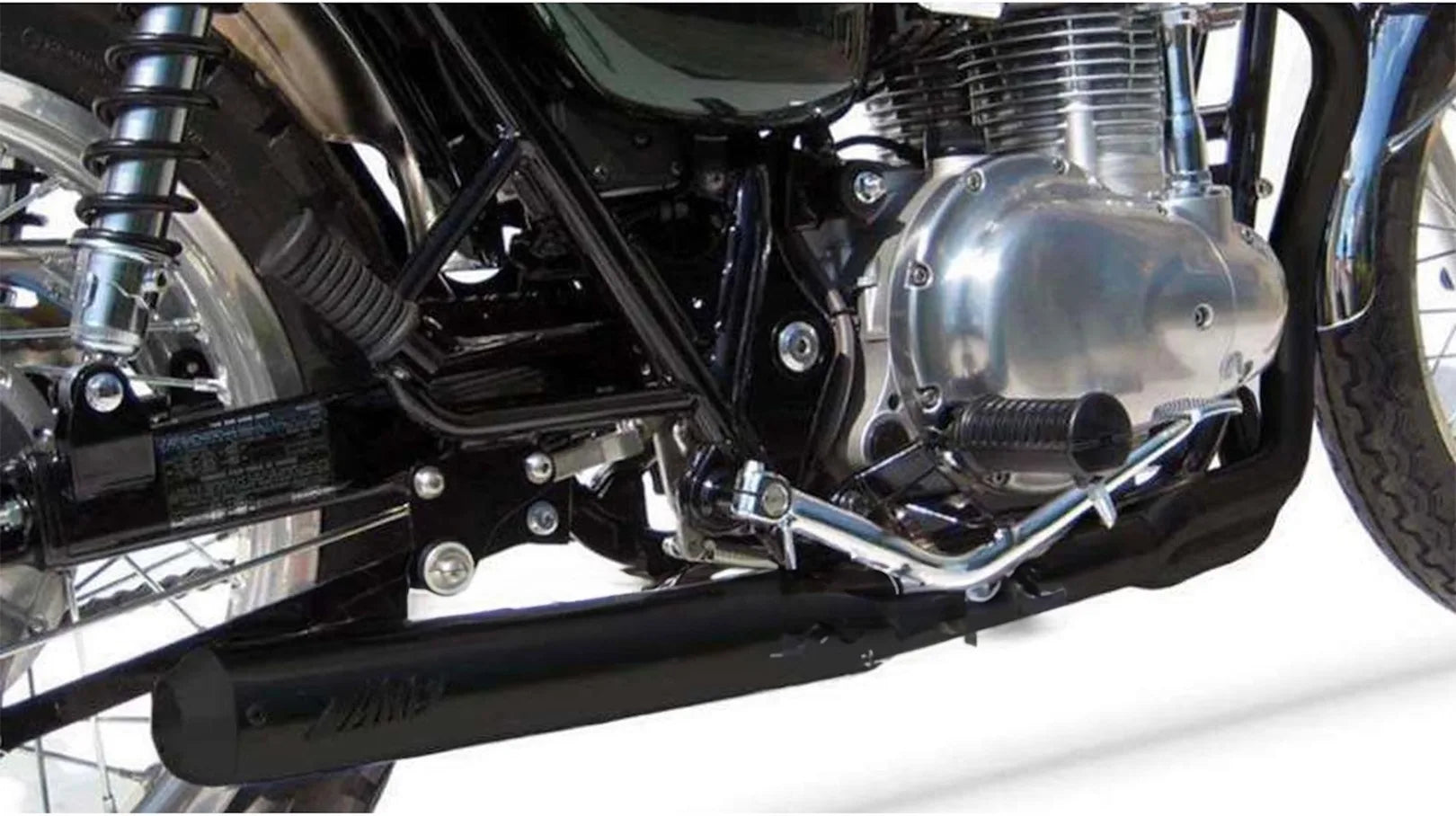 Komplette Auspuffanlage Ohne Katalysator Und Ohne Geräuschzulassung Cross Edelsthal Schwarz - Zard Kompatibel Mit Kawasaki W 800 (2010-2017)