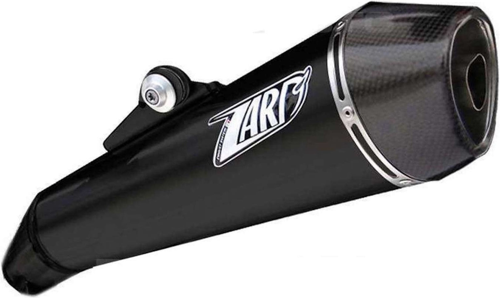 Exhaust Tip Without Sound Certification Conical Steel Black Endcap Carbon - Zard Compatible With Moto Guzzi Norge (2011-2016)