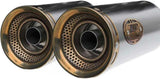 Exhaust Tip Without Sound Certification Big Stainless Steel Endcap Bronze - Zard Compatible With Moto Guzzi V9 Roamer (2016-2019)