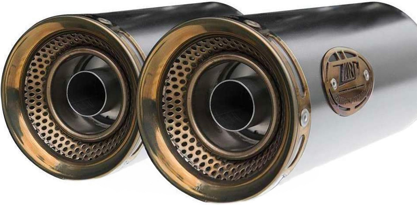 Exhaust Tip Without Sound Certification Slim Stainless Steel Endcap Bronze - Zard Compatible With Moto Guzzi V9 Bobber (2016-2019)