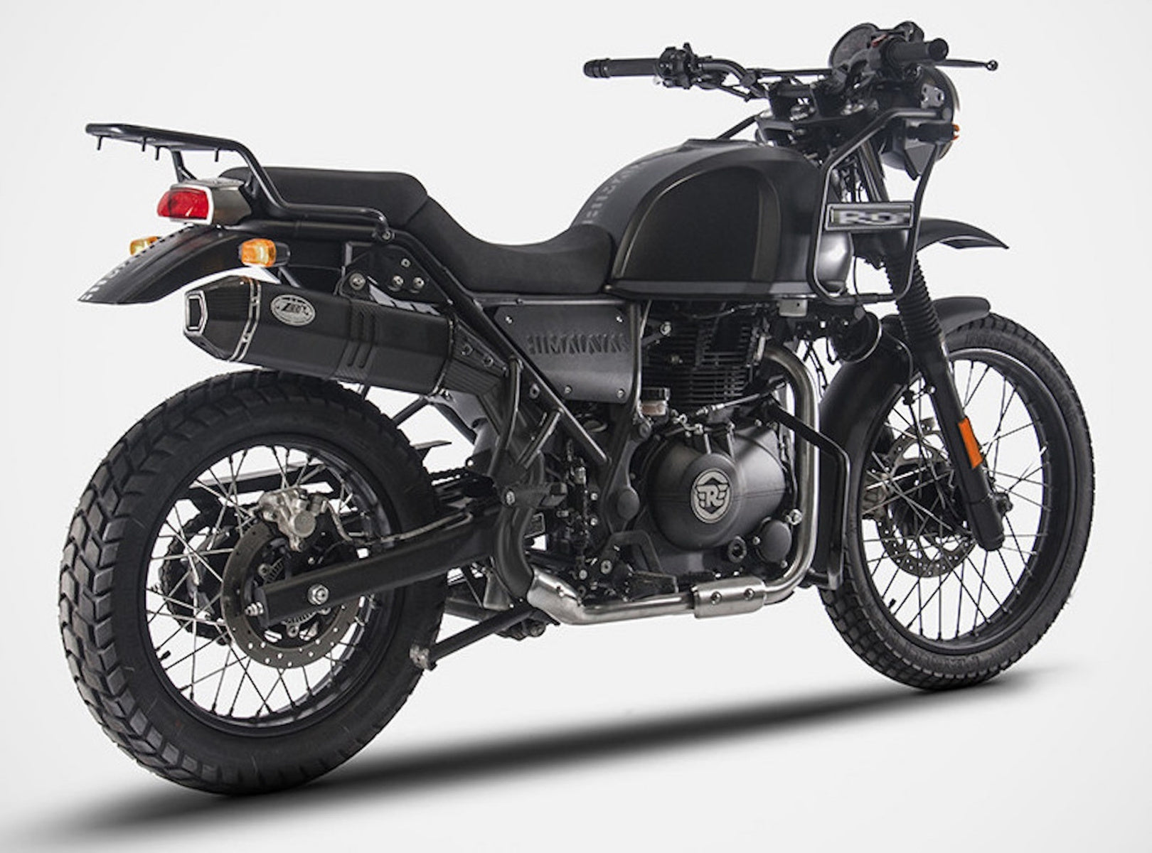 Exhaust Tip Without Sound Certification Penta High Steel Black Endcap Carbon - Zard Compatible With Royal Enfield Himalayan (2021-2023)