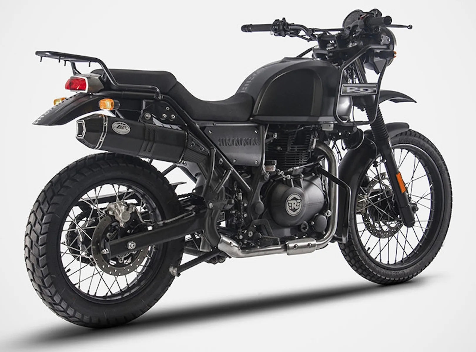 Auspuffendrohr Ohne Geräuschzulassung Penta High Edelsthal Schwarz Endkappe Carbon - Zard Kompatibel Mit Royal Enfield Himalayan (2021-2023)
